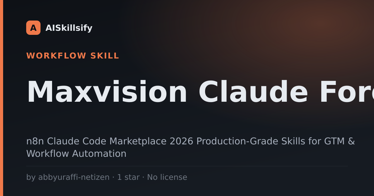 Maxvision Claude Forge skill by abbyuraffi-netizen