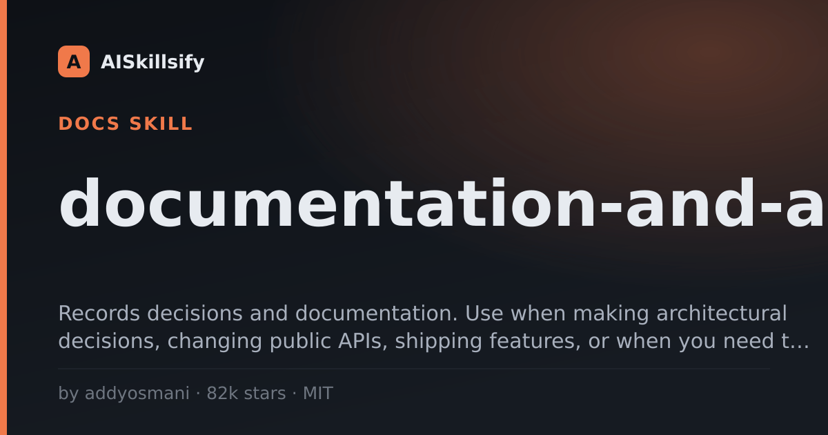 documentation-and-adrs skill by addyosmani