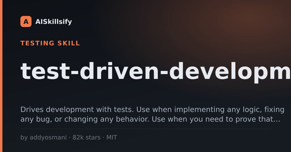 test-driven-development skill by addyosmani