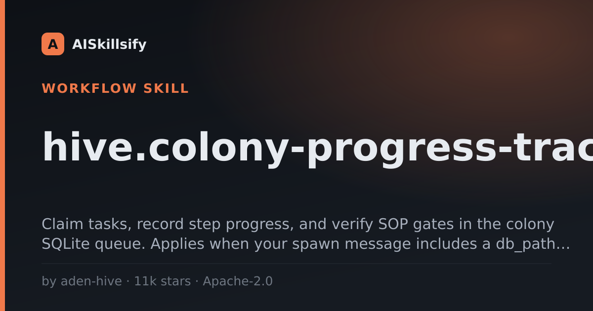 hive.colony-progress-tracker skill by aden-hive