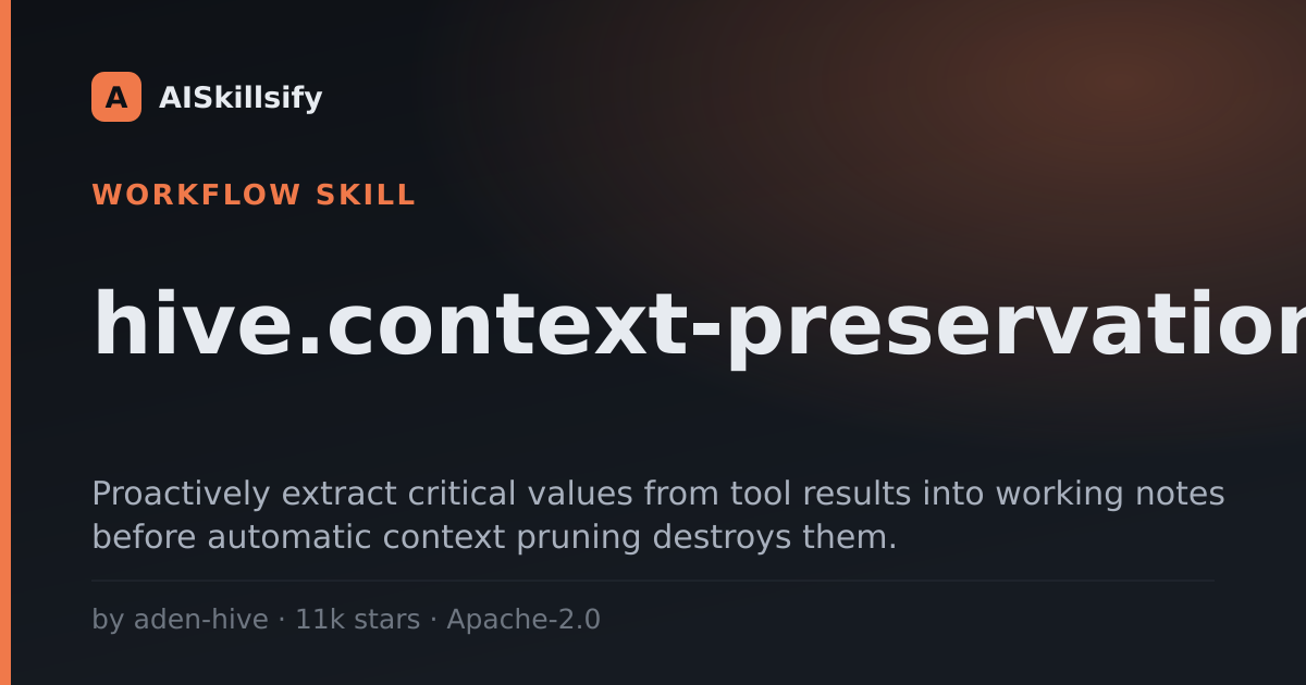 hive.context-preservation skill by aden-hive