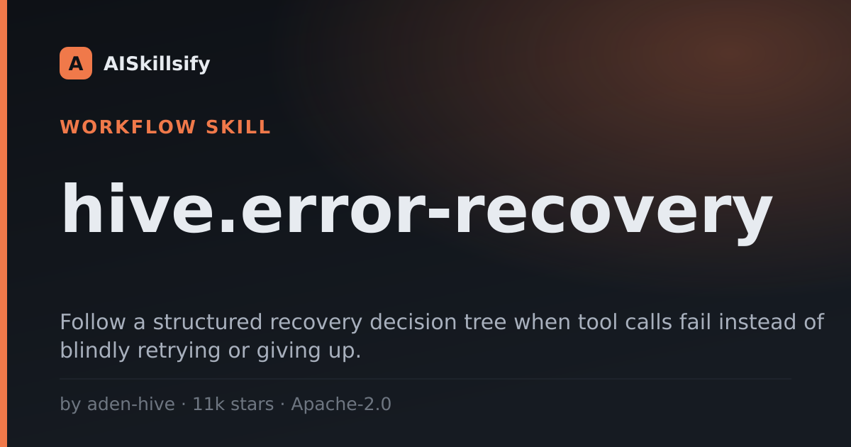 hive.error-recovery skill by aden-hive