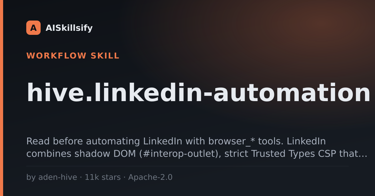 hive.linkedin-automation skill by aden-hive