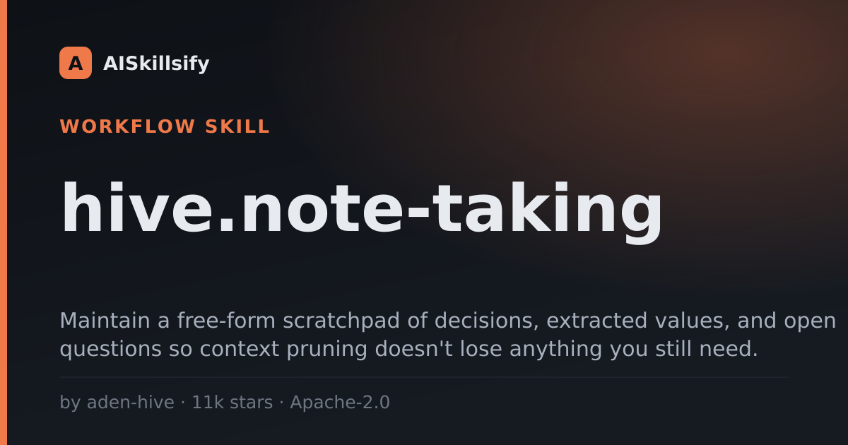 hive.note-taking skill by aden-hive