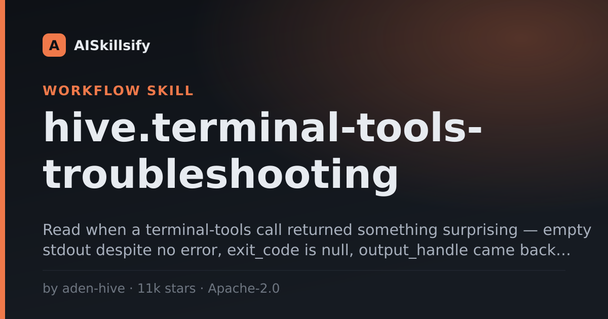 hive.terminal-tools-troubleshooting skill by aden-hive