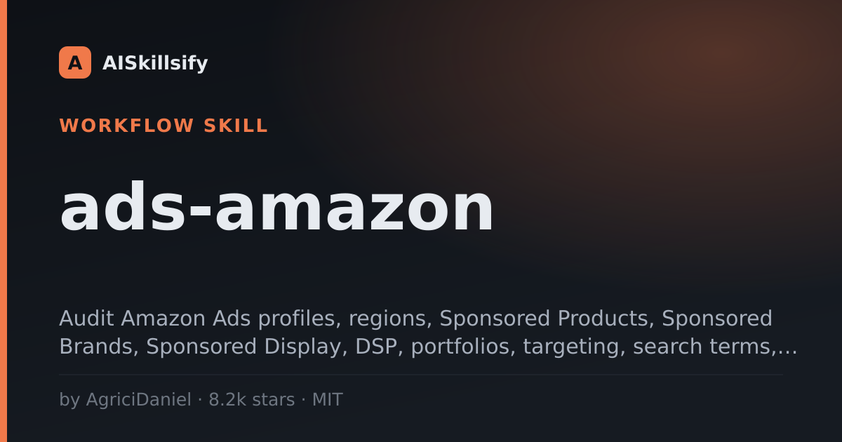 ads-amazon skill by AgriciDaniel