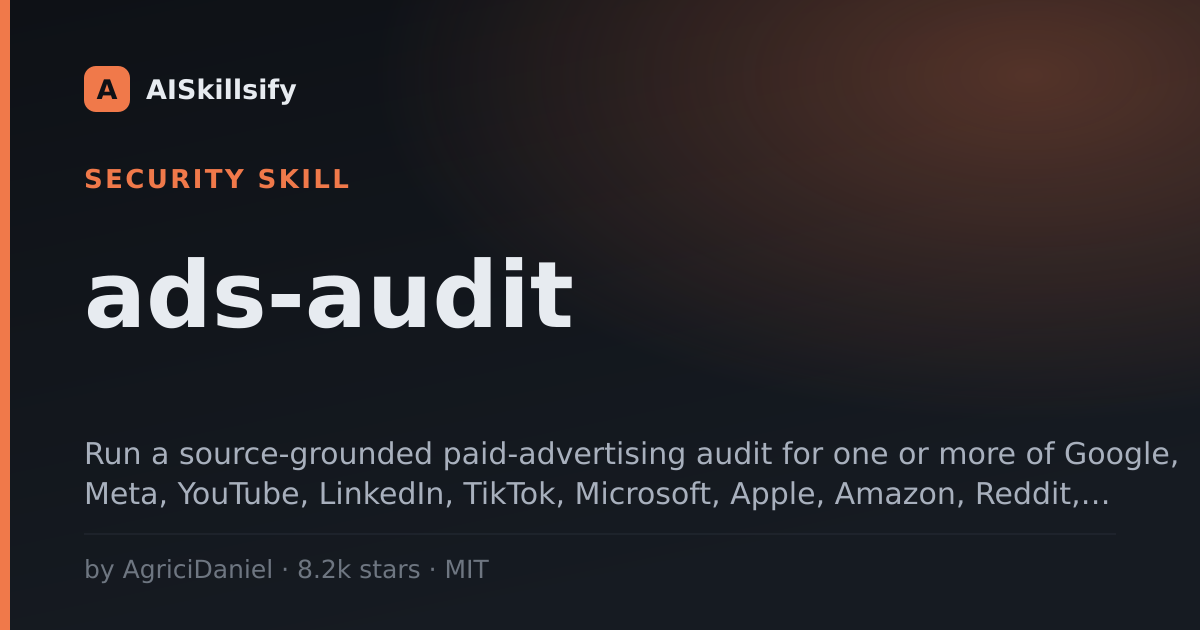 ads-audit skill by AgriciDaniel
