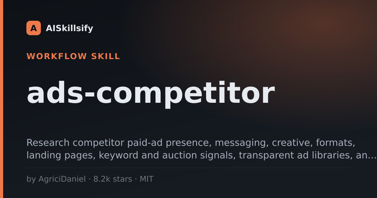 ads-competitor skill by AgriciDaniel