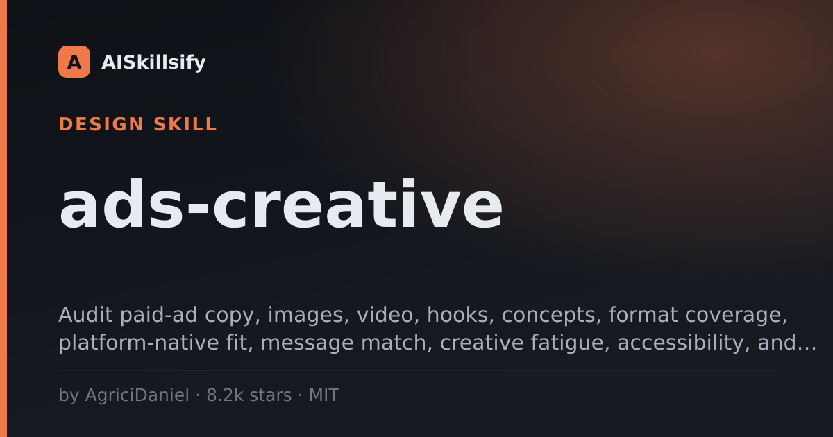 ads-creative skill by AgriciDaniel