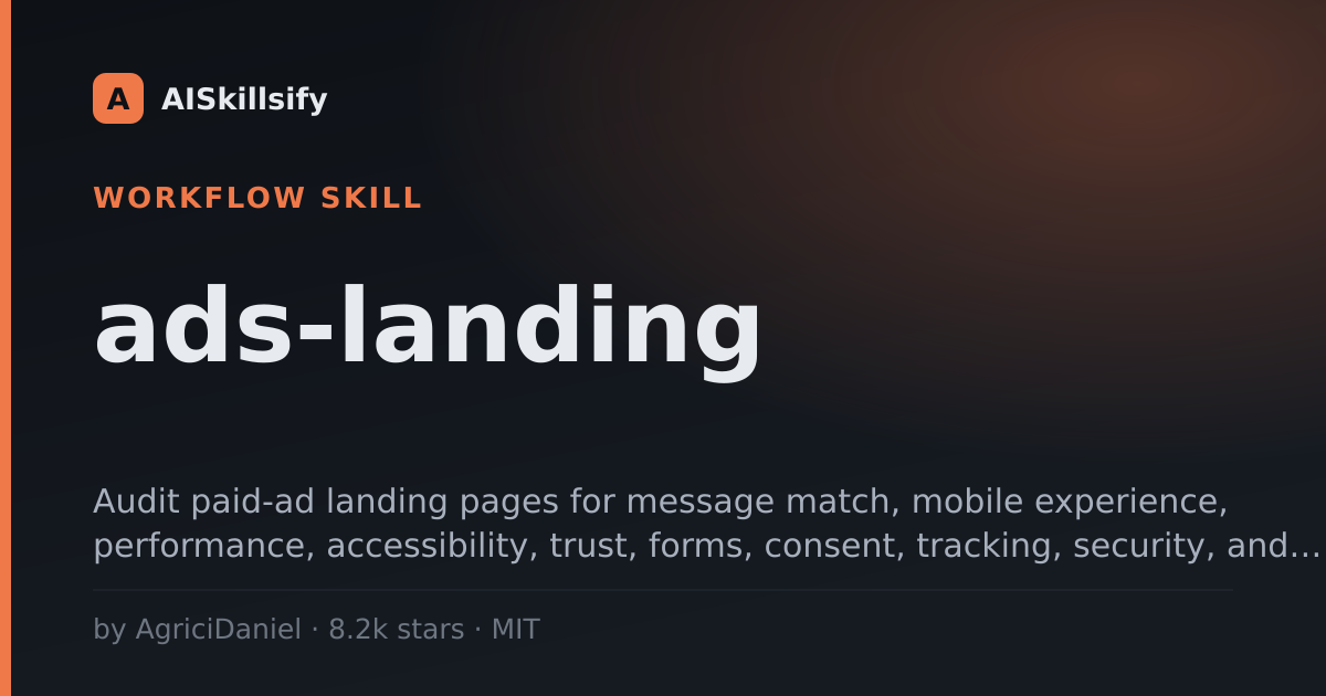 ads-landing skill by AgriciDaniel