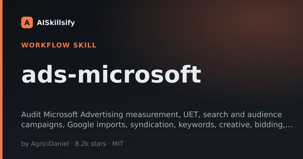 ads-microsoft skill by AgriciDaniel