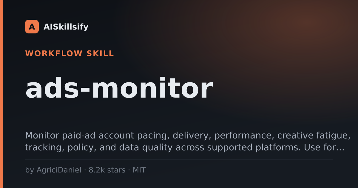 ads-monitor skill by AgriciDaniel