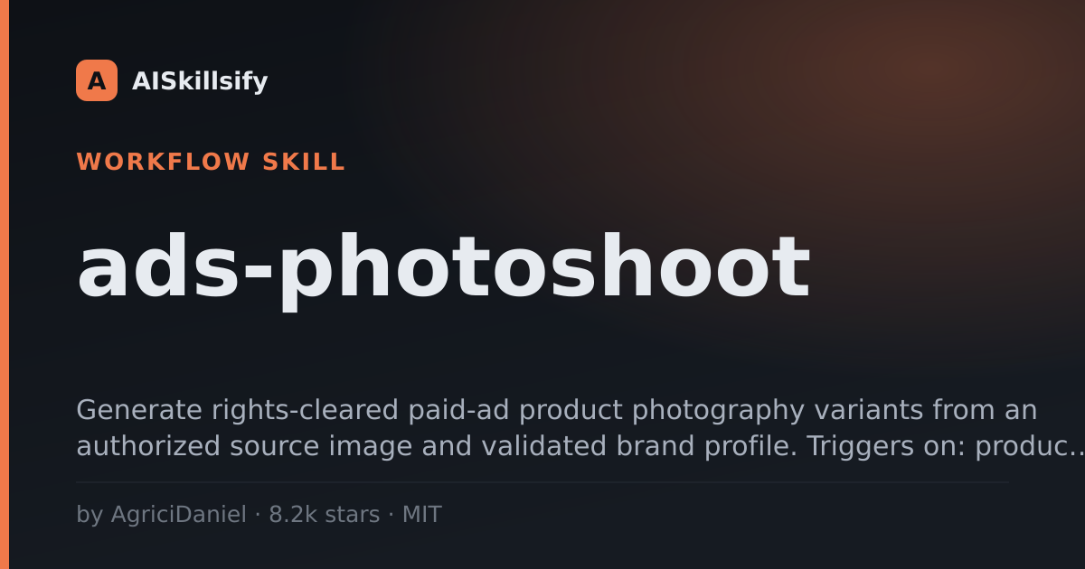 ads-photoshoot skill by AgriciDaniel