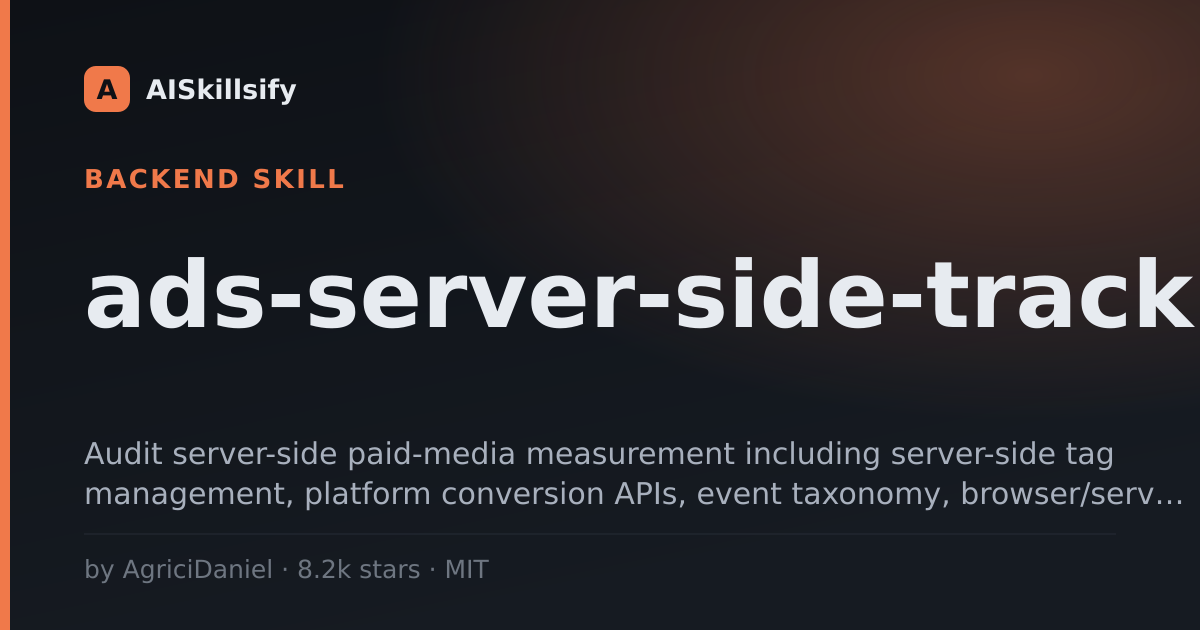 ads-server-side-tracking skill by AgriciDaniel