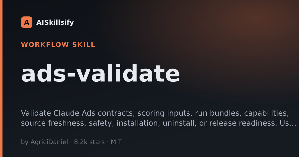 ads-validate skill by AgriciDaniel