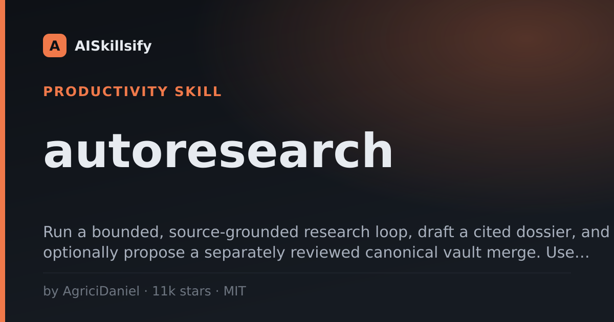 autoresearch skill by AgriciDaniel