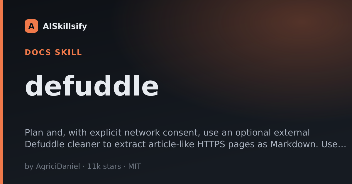 defuddle skill by AgriciDaniel