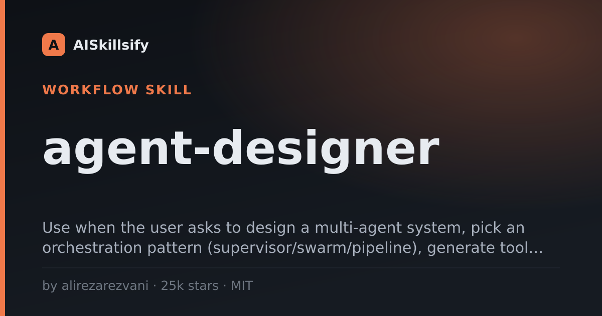 agent-designer skill by alirezarezvani