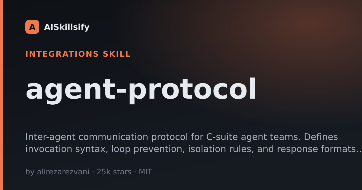 agent-protocol skill by alirezarezvani