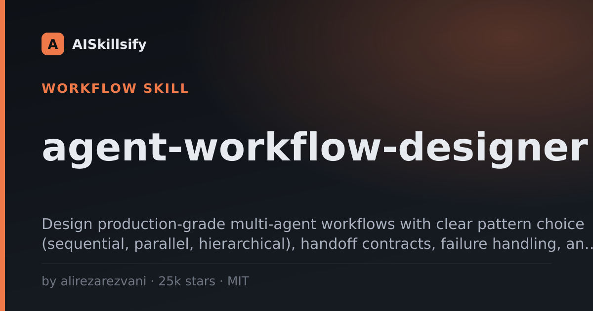 agent-workflow-designer skill by alirezarezvani