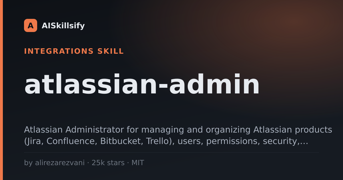 atlassian-admin skill by alirezarezvani