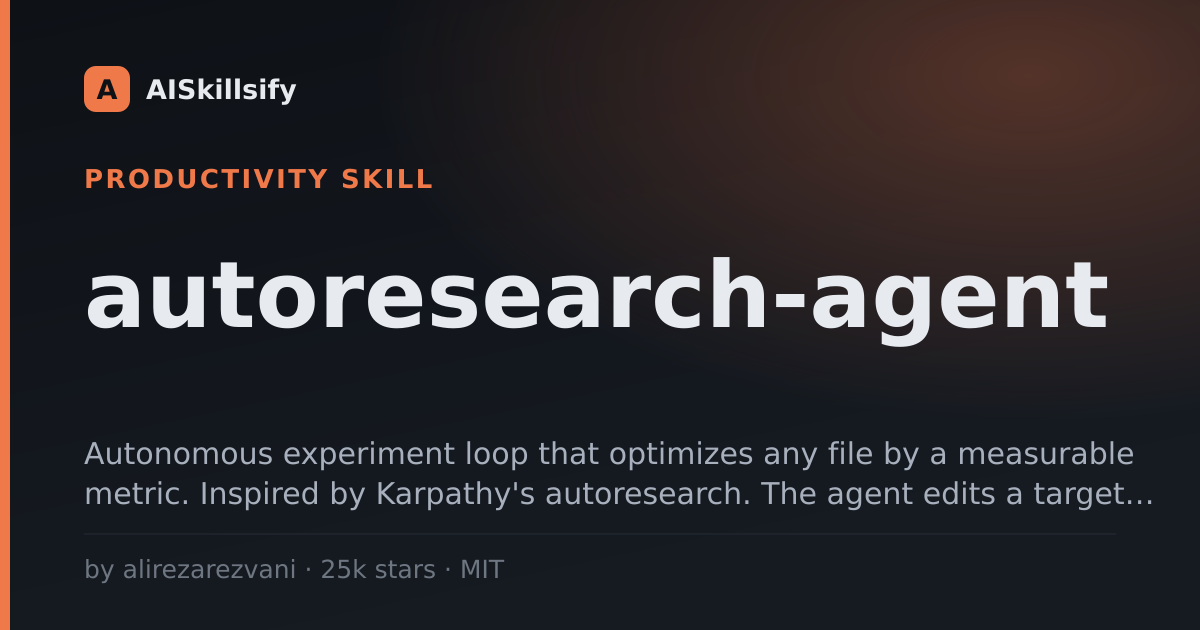 autoresearch-agent skill by alirezarezvani