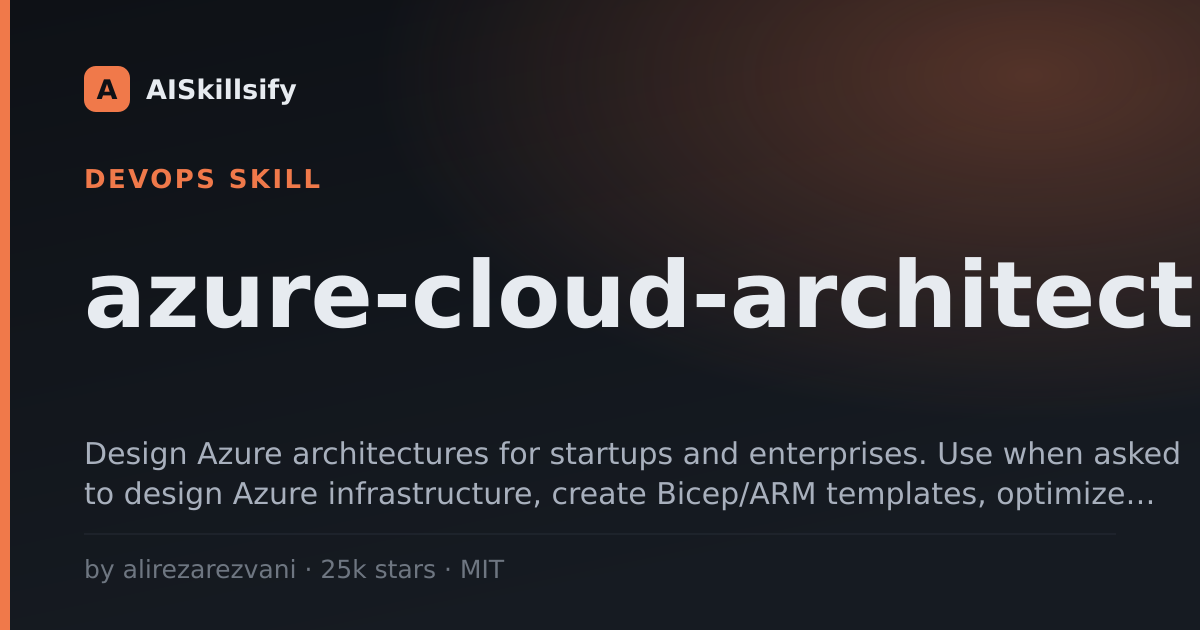 azure-cloud-architect skill by alirezarezvani