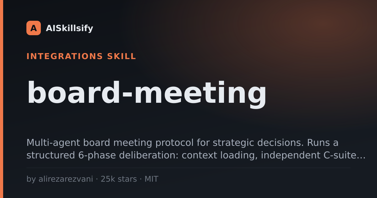 board-meeting skill by alirezarezvani