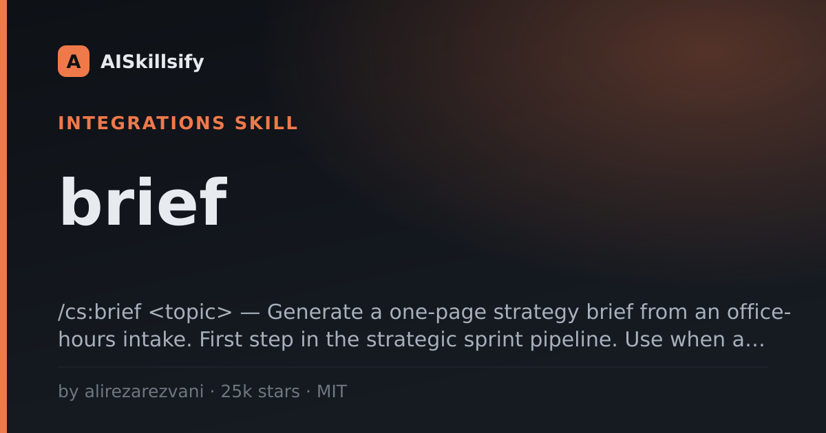brief skill by alirezarezvani