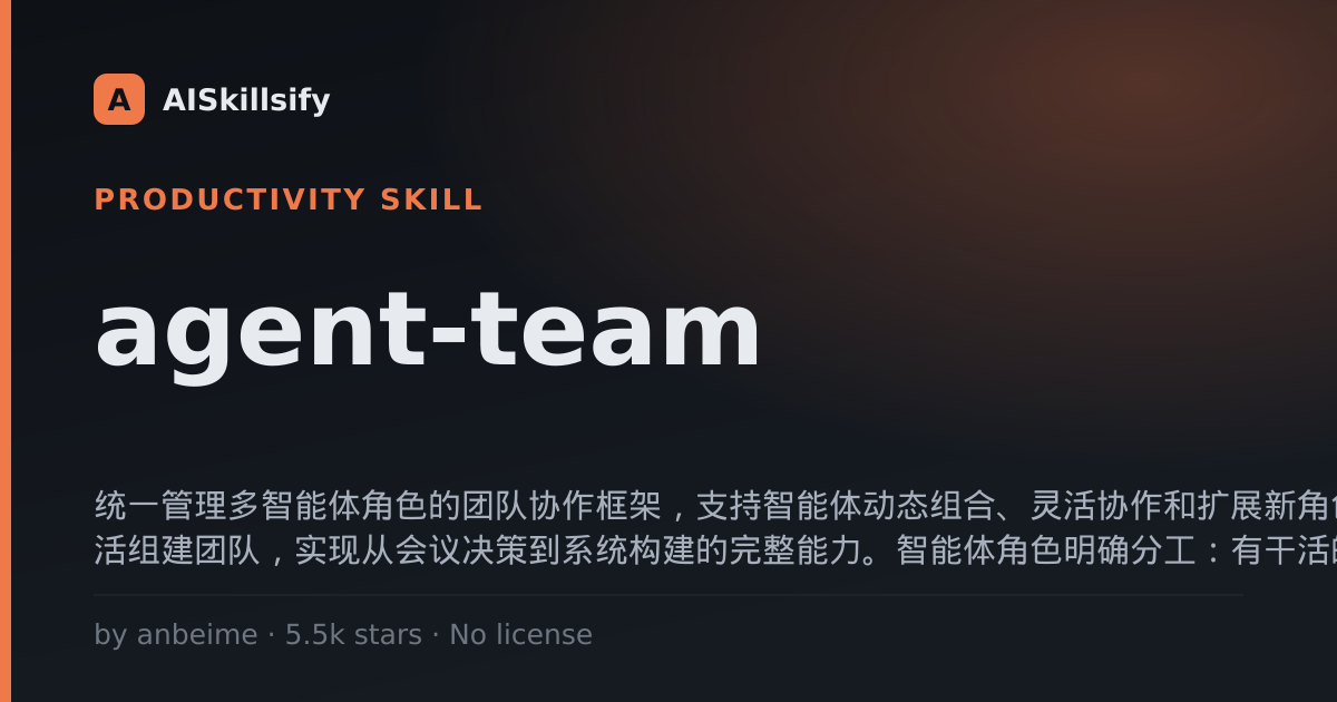 agent-team skill by anbeime