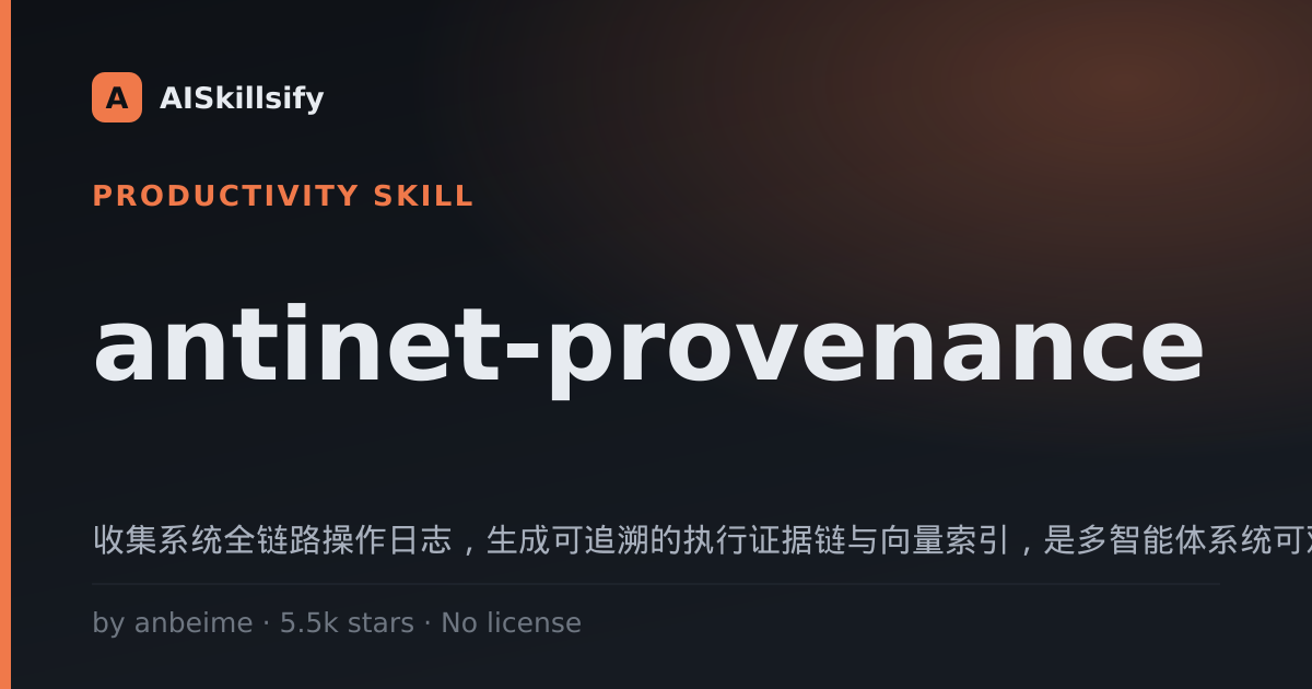 antinet-provenance skill by anbeime