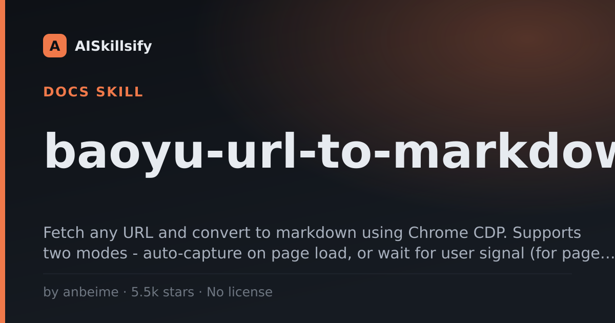 baoyu-url-to-markdown skill by anbeime