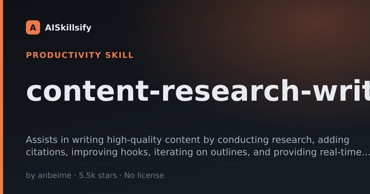 content-research-writer skill by anbeime