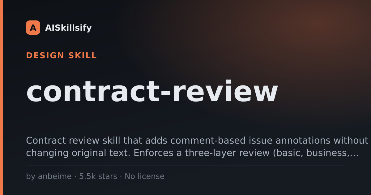 contract-review skill by anbeime