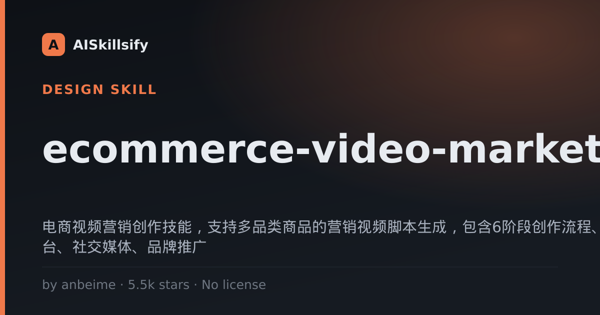 ecommerce-video-marketing skill by anbeime