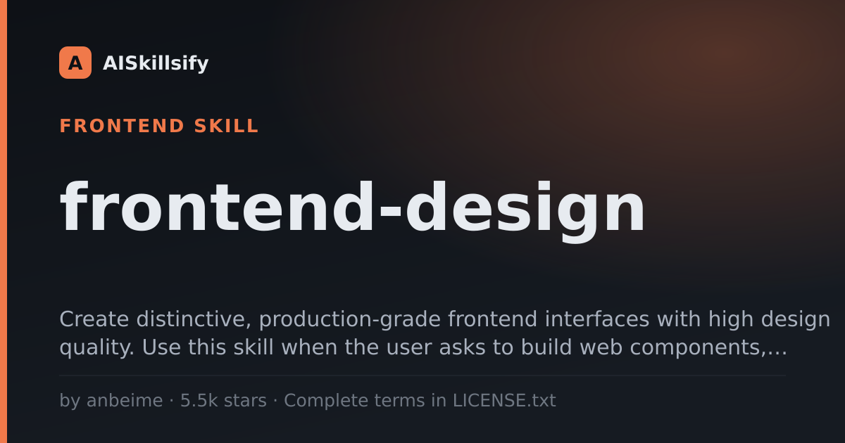 frontend-design skill by anbeime