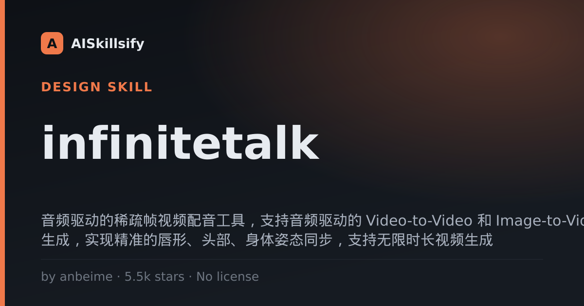infinitetalk skill by anbeime