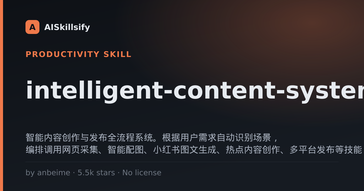 intelligent-content-system skill by anbeime