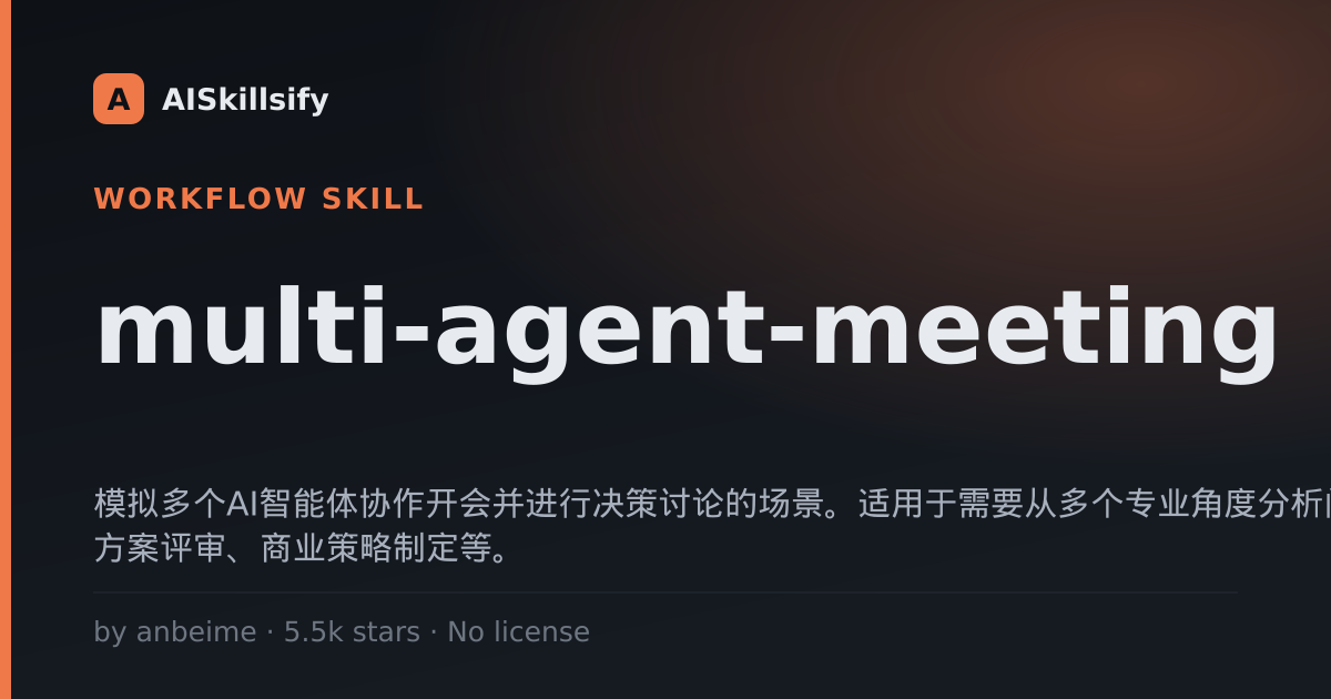 multi-agent-meeting skill by anbeime