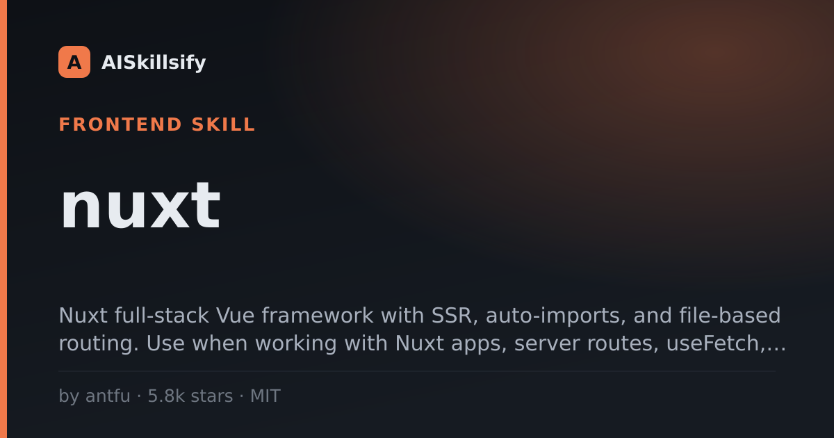 nuxt skill by antfu