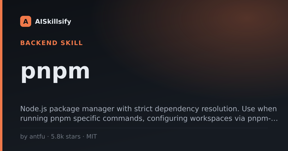 pnpm skill by antfu