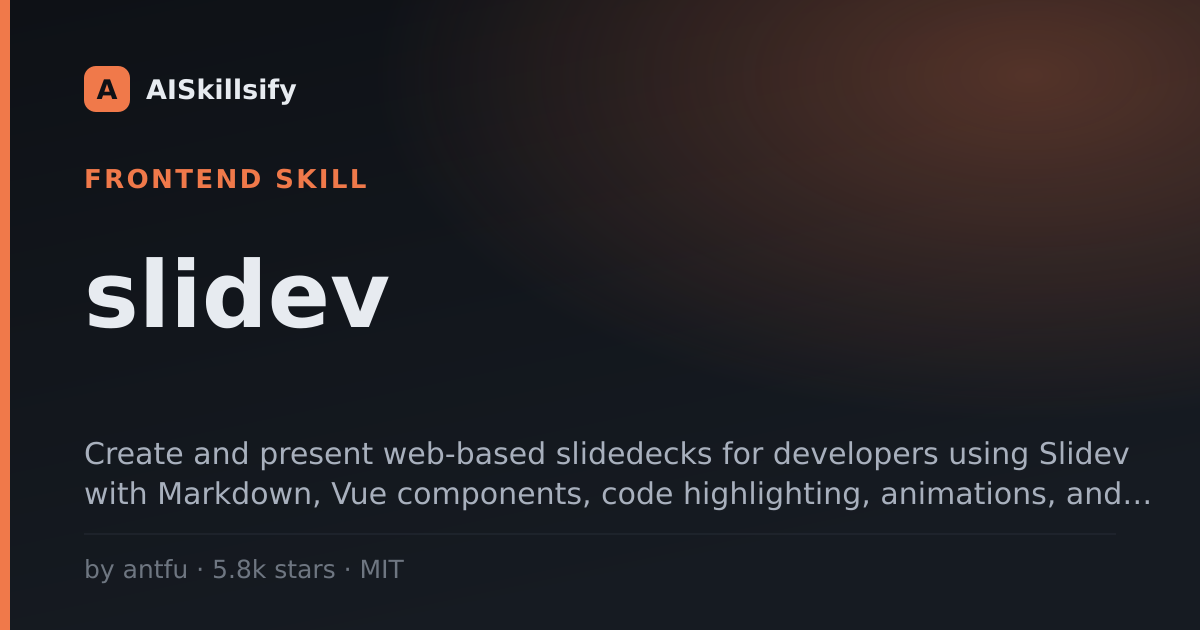 slidev skill by antfu