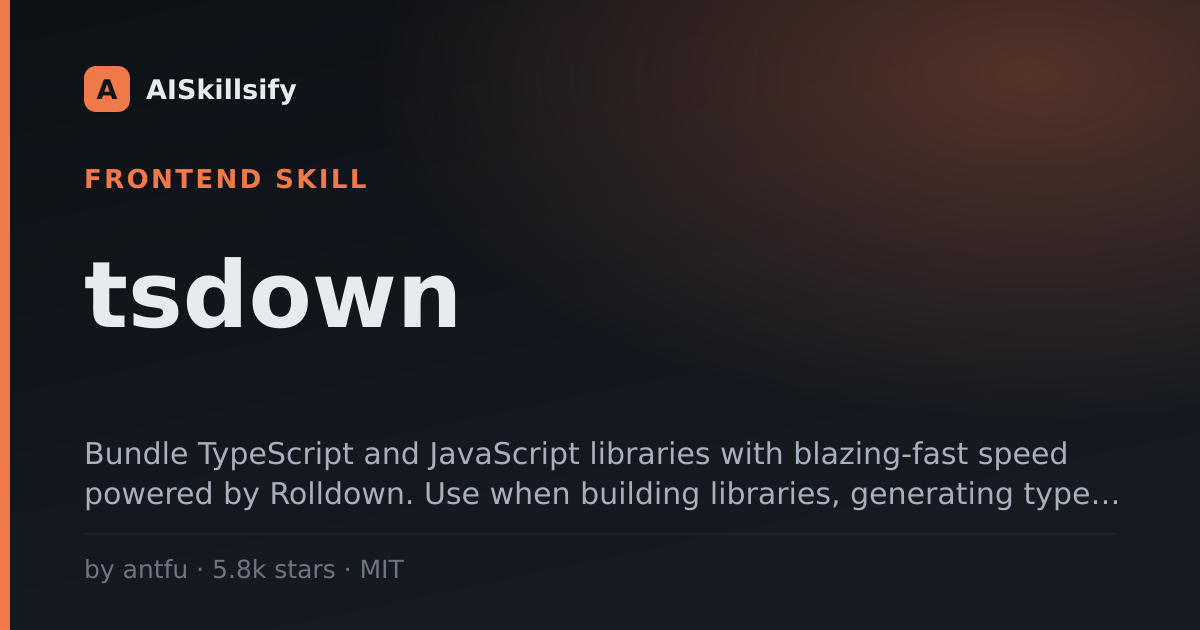 tsdown skill by antfu