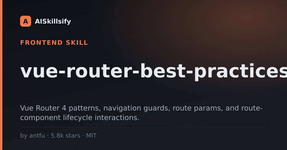 vue-router-best-practices skill by antfu