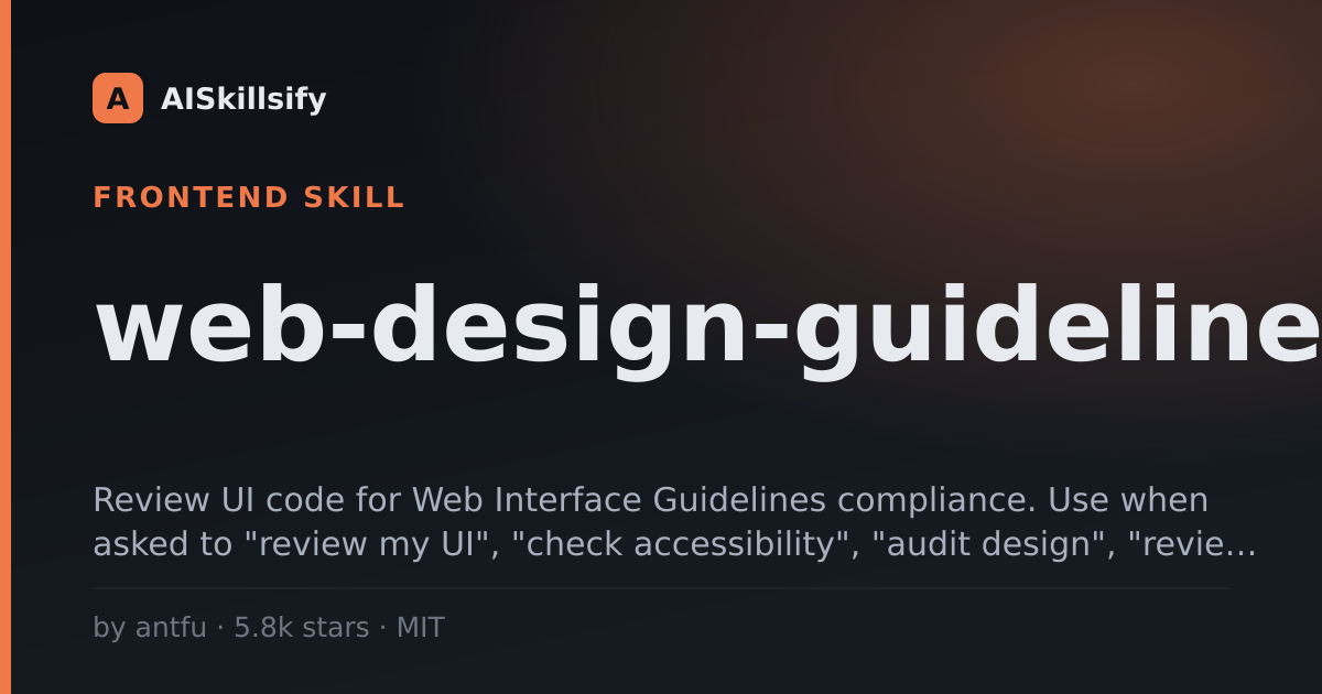 web-design-guidelines skill by antfu