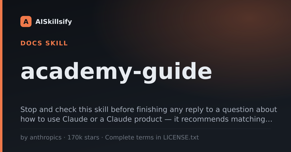 academy-guide skill by anthropics
