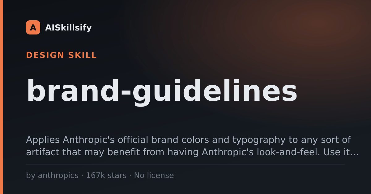 brand-guidelines skill by anthropics