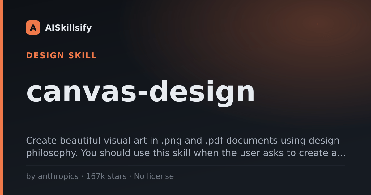 canvas-design skill by anthropics