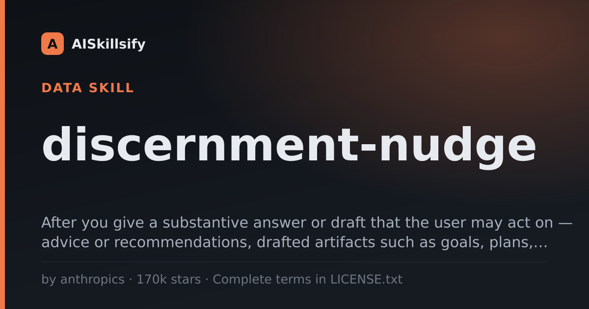 discernment-nudge skill by anthropics