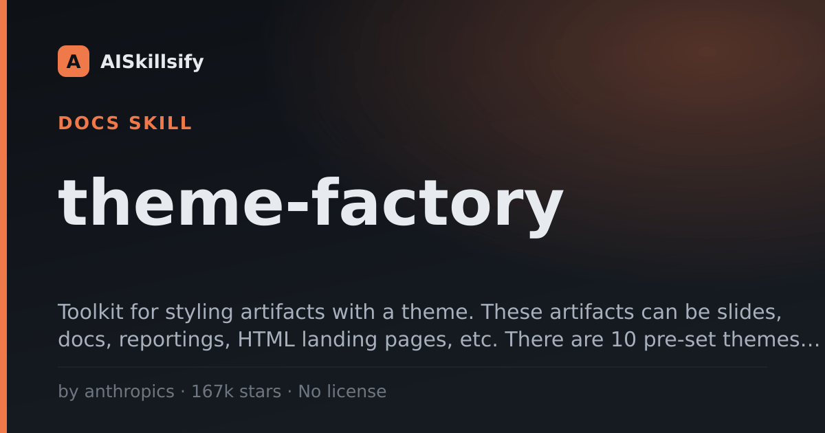 theme-factory skill by anthropics